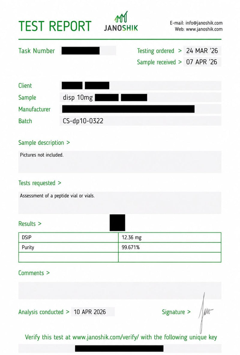 COA for DSIP - 10MG